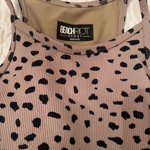 Beach riot two piece sports set leopard color